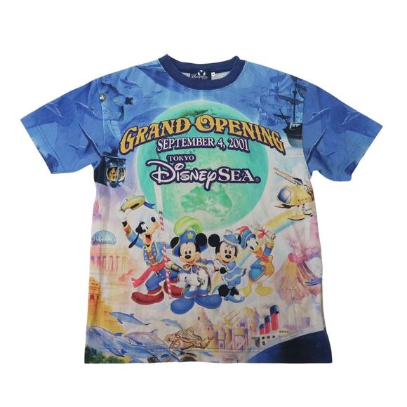 Vintage Y2K 2001 Tokyo DisneySea Grand Opening Graphic T-Shirt S - Picture 1 of 5